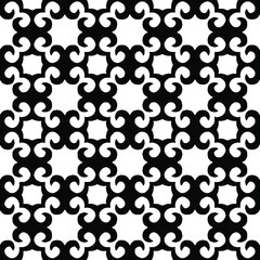 Geometric vector pattern with Black and white colors. Seamless abstract ornament for wallpapers and backgrounds.
