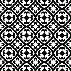 Geometric vector pattern with Black and white colors. Seamless abstract ornament for wallpapers and backgrounds.