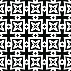 Geometric vector pattern with Black and white colors. Seamless abstract ornament for wallpapers and backgrounds.