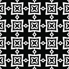 Geometric vector pattern with Black and white colors. Seamless abstract ornament for wallpapers and backgrounds.