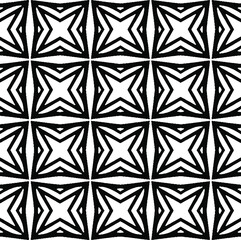 Geometric vector pattern with Black and white colors. Seamless abstract ornament for wallpapers and backgrounds.