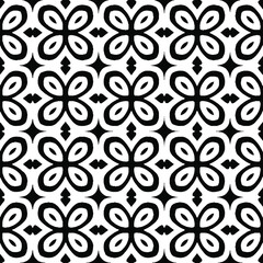 Geometric vector pattern with Black and white colors. Seamless abstract ornament for wallpapers and backgrounds.