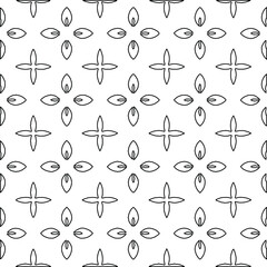 Vector monochrome seamless pattern, Abstract endless texture for fabric print, card, table cloth, furniture, banner, cover, invitation, decoration, wrapping 