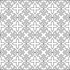 Geometric vector pattern with Black and white colors. Seamless abstract ornament for wallpapers and backgrounds.