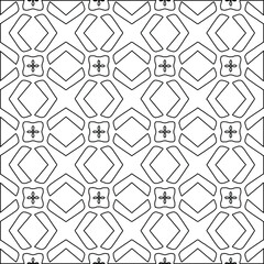 Geometric vector pattern with Black and white colors. Seamless abstract ornament for wallpapers and backgrounds.
