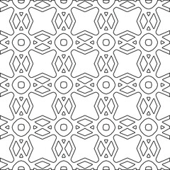 Geometric vector pattern with Black and white colors. Seamless abstract ornament for wallpapers and backgrounds.