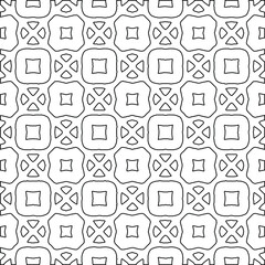 Geometric vector pattern with Black and white colors. Seamless abstract ornament for wallpapers and backgrounds.