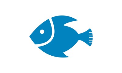 blue fish vector icon