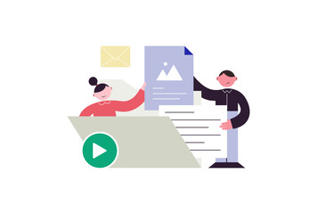 File Management Vector Illustration