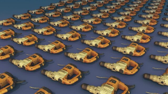 a lot of perforator in a row. High quality 4k footage