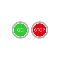 go and stop button icon vector sign symbol
