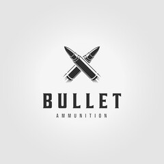 Letter X Bullet Ammo Logo Ammunition Vintage Vector Illustration Design
