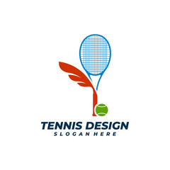 Tennis with Wing logo vector template, Creative Tennis logo design concepts