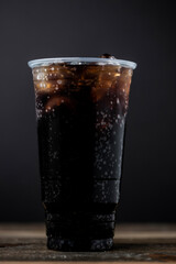 glass of cola with ice