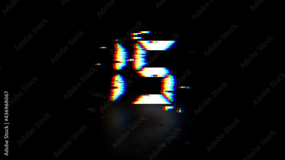 Poster glitch interference countdown numbers from 20 to 1 new dynamic holiday retro joyful colorful vintage