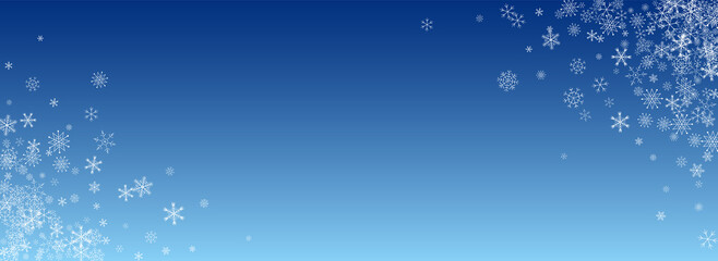Gray Snow Vector Blue Background. Falling