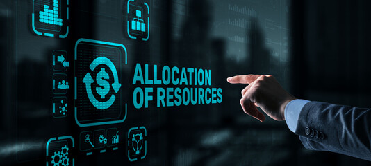 Allocation of Resources. Marketing Planning Strategy Concept. Business Technology