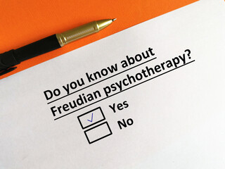 Fototapeta premium Questionnaire about psychotherapy
