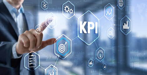 Key Performance Indicator. KPI. Businessman offer KPI success conception