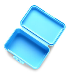 Plastic lunch box on white background