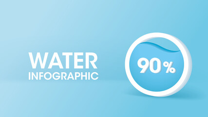 Water level icon on blue background. Save the water concept. Vector illustration.