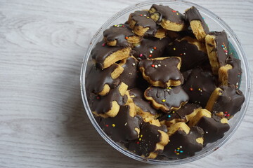 Indonesian traditional cookies with a natural background