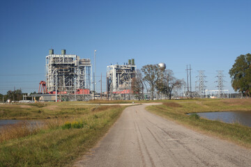 Fototapeta na wymiar Natural Gas powered Electricity Plant Rural Pwer Plant