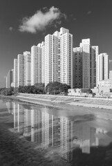 High rise residential building of public estate in Hong Kong city