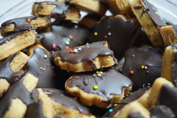 Indonesian traditional cookies with a natural background