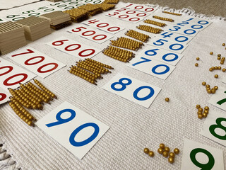 Montessori Gold Material and card and Gold Bank
