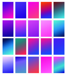 Set of abstract gradient banners. Minimal style color background. Template for wallpaper, mobile app, screen
