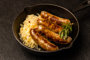 手作りソーセージ　Photo of baked fresh handmade sausage 