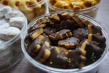 Indonesian traditional cookies with a natural background