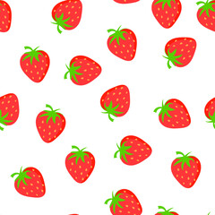 Strawberry seamless pattern. Vector Fruit texture for packing and fabric .
