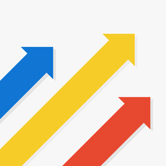 Three color arrows up Start up or business growth concept
