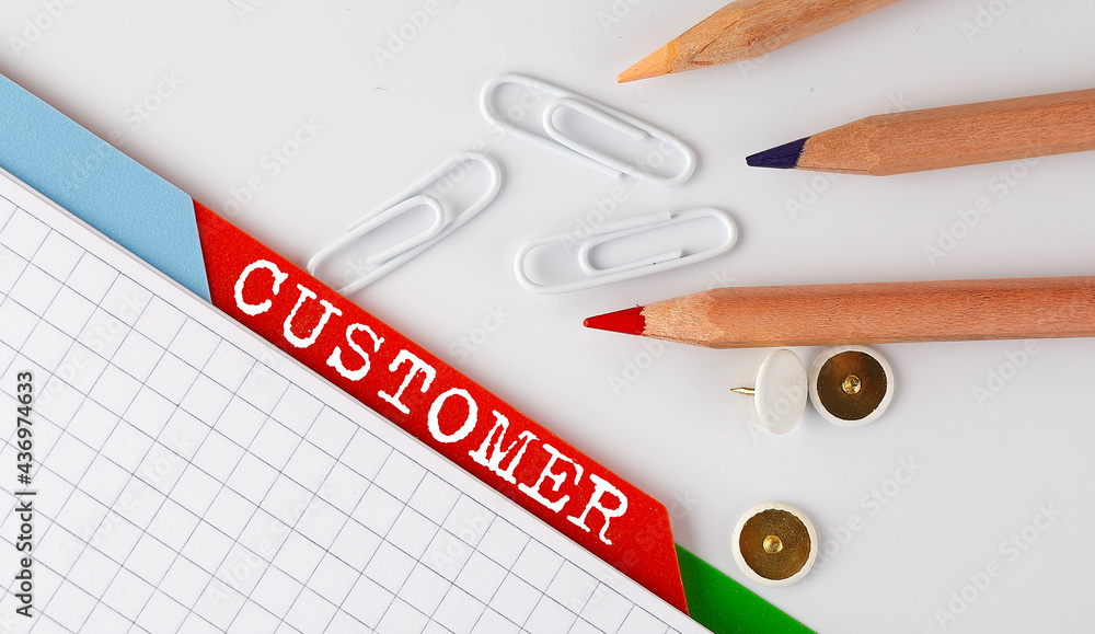 Poster customer text on the folder register with office tools