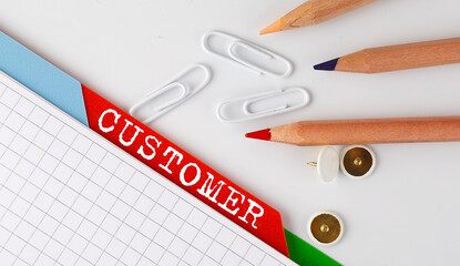 CUSTOMER text on the folder register with office tools