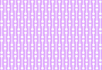 Patr&oacute;n de barras con esferas en las puntas en color blanco sobre fondo violeta pastel