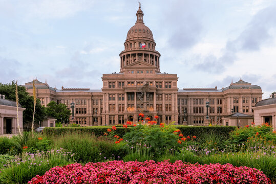 Texas State Capitol Building On A Cloudy Morning