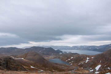 Norwegian landscapes on  gloomy summer day