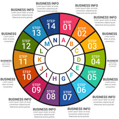 Business infographic data visualization. Process chart. Presentation business infographic template. Vector illustration.