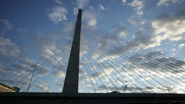 zakim bridge sunset summer clouds