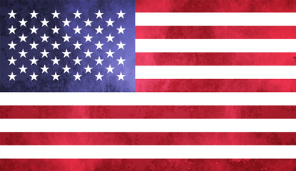 Fototapeta premium Watercolor texture flag of United States of America. Creative grunge flag of USA country with shining background