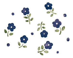 北欧風 かわいい花のパターン背景 赤 Wall Mural Wallpaper Murals わたほこり