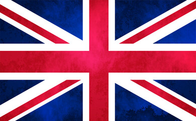 Watercolor texture flag of United Kingdom. Creative grunge flag of United Kingdom country with shining background
