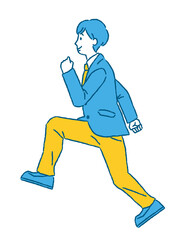 走って登る男子学生のイラスト
タイトル変更