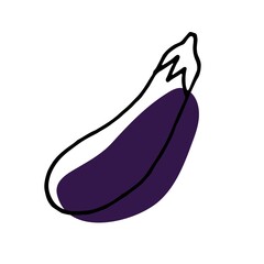 Vector illustration of an eggplant doodle.