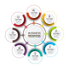 Vector infographic template. Business concept with numbers options. Can be used for process diagram, presentations, workflow layout, banner, flow chart, info graph.