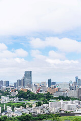 Naklejka na ściany i meble city skyline aerial view of Sendai in Japan