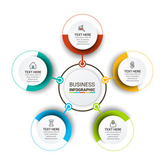 Vector infographic template. Business concept with numbers options. Can be used for process diagram, presentations, workflow layout, banner, flow chart, info graph.